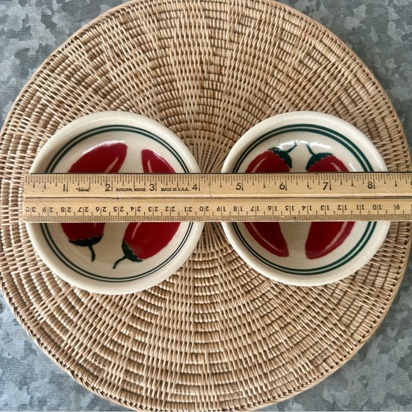 TWO Handcrafted Studio Pottery Bowls Chili Pepper signed JEM Jerome AZ 2019 4” - Picture 6 of 10